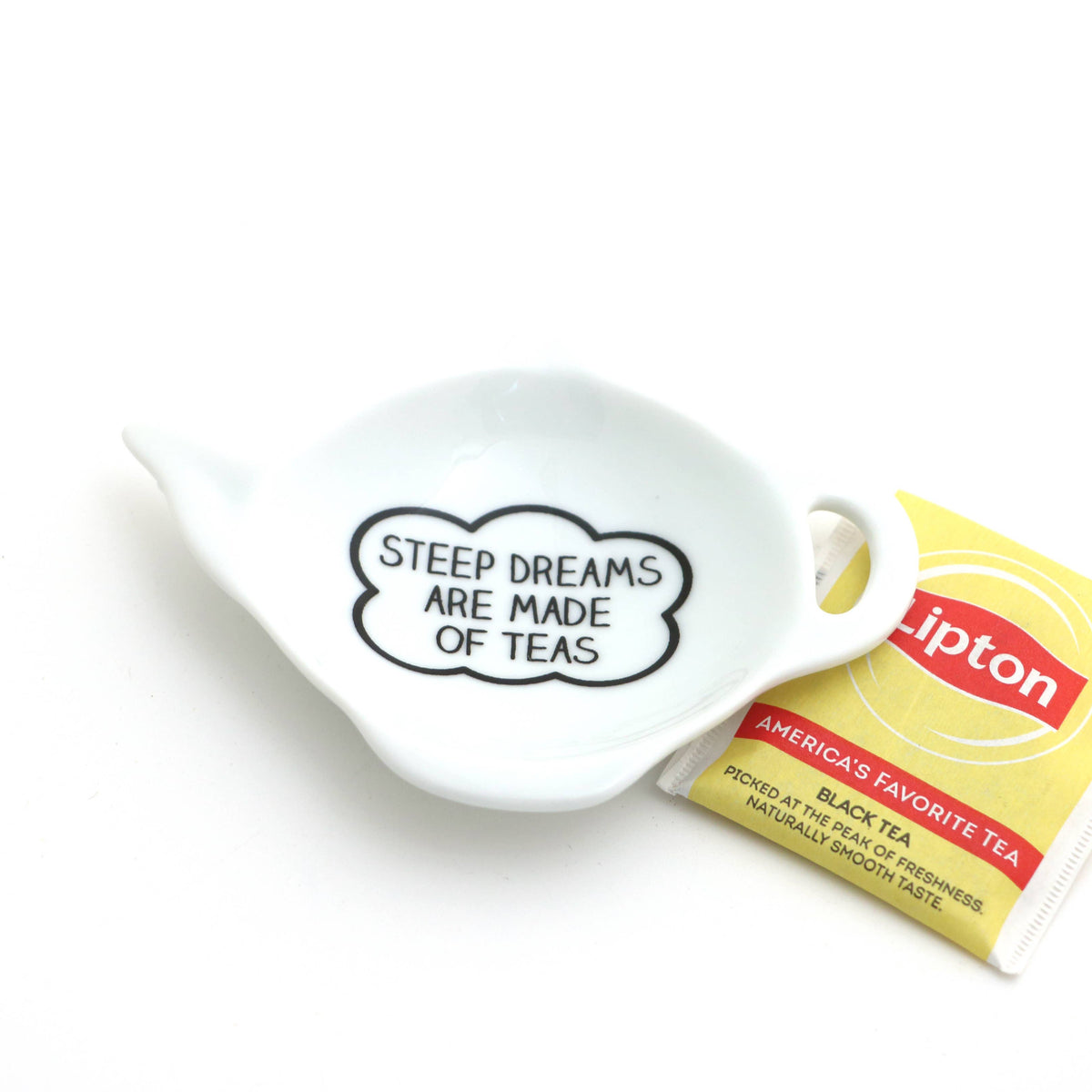 Steep Dreams are made of Teas teabag holder, teapot shaped