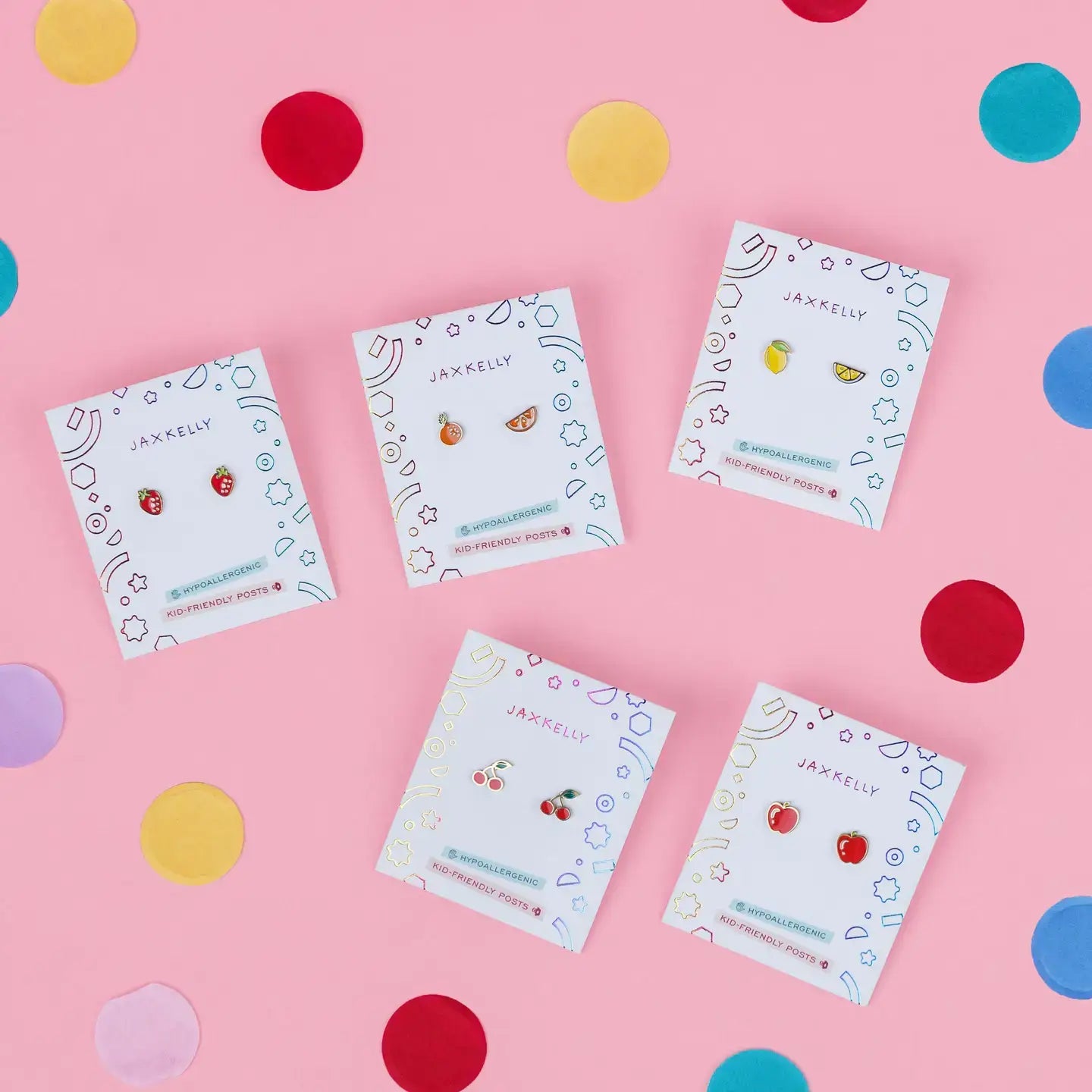 Cherry Enamel Flat Back Kids Earrings