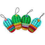Cactus Embroidered Felted Ornament- Mexico