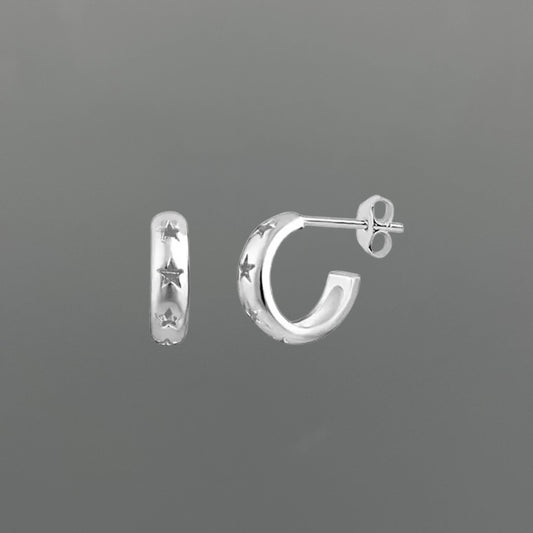 H428-Starry Cut-Out Rounded Post Hoops