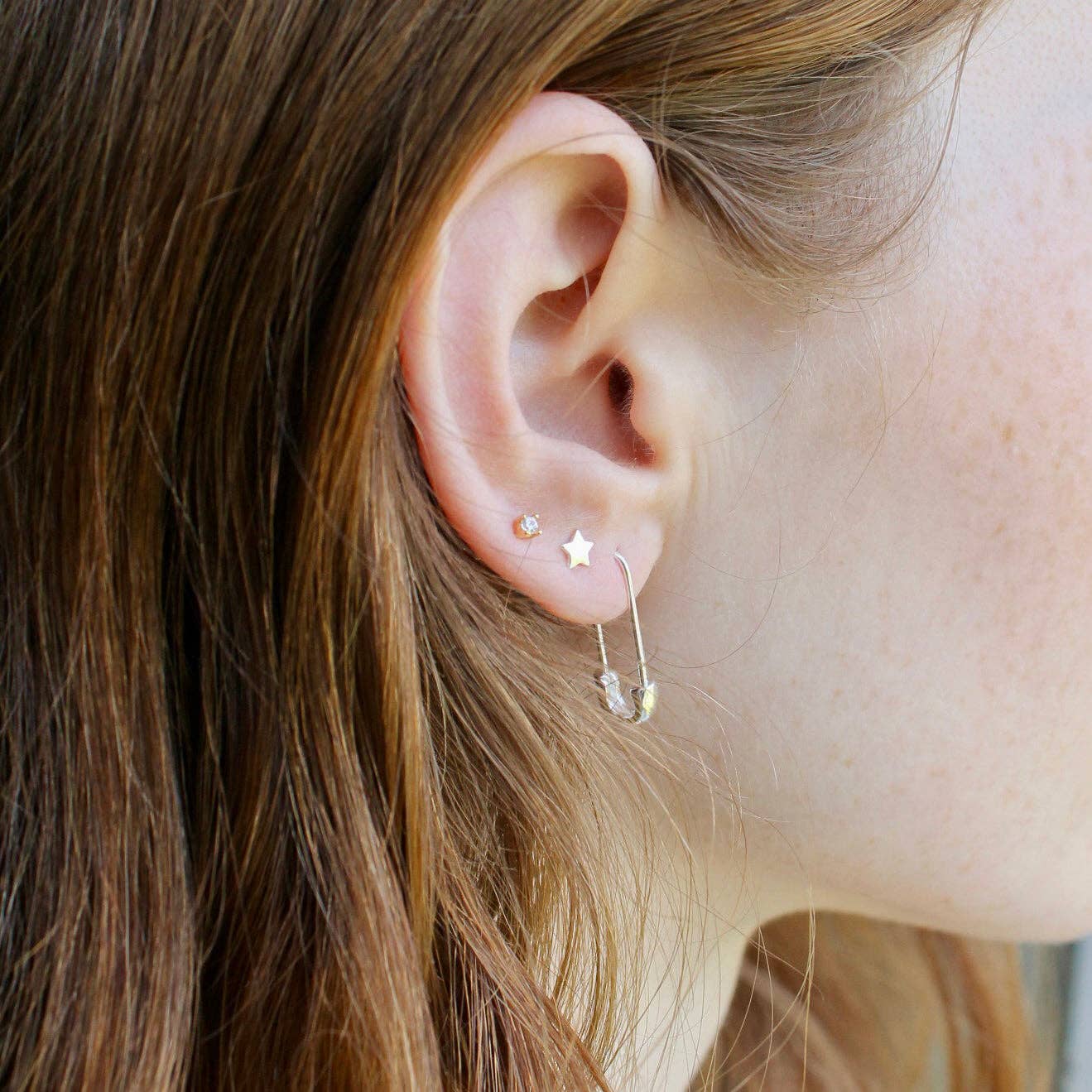 Safety Pin Hoop Earrings