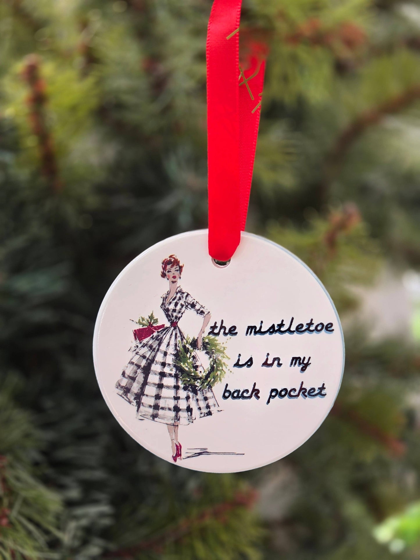 Funny Retro | Vintage Lady | Mistletoe