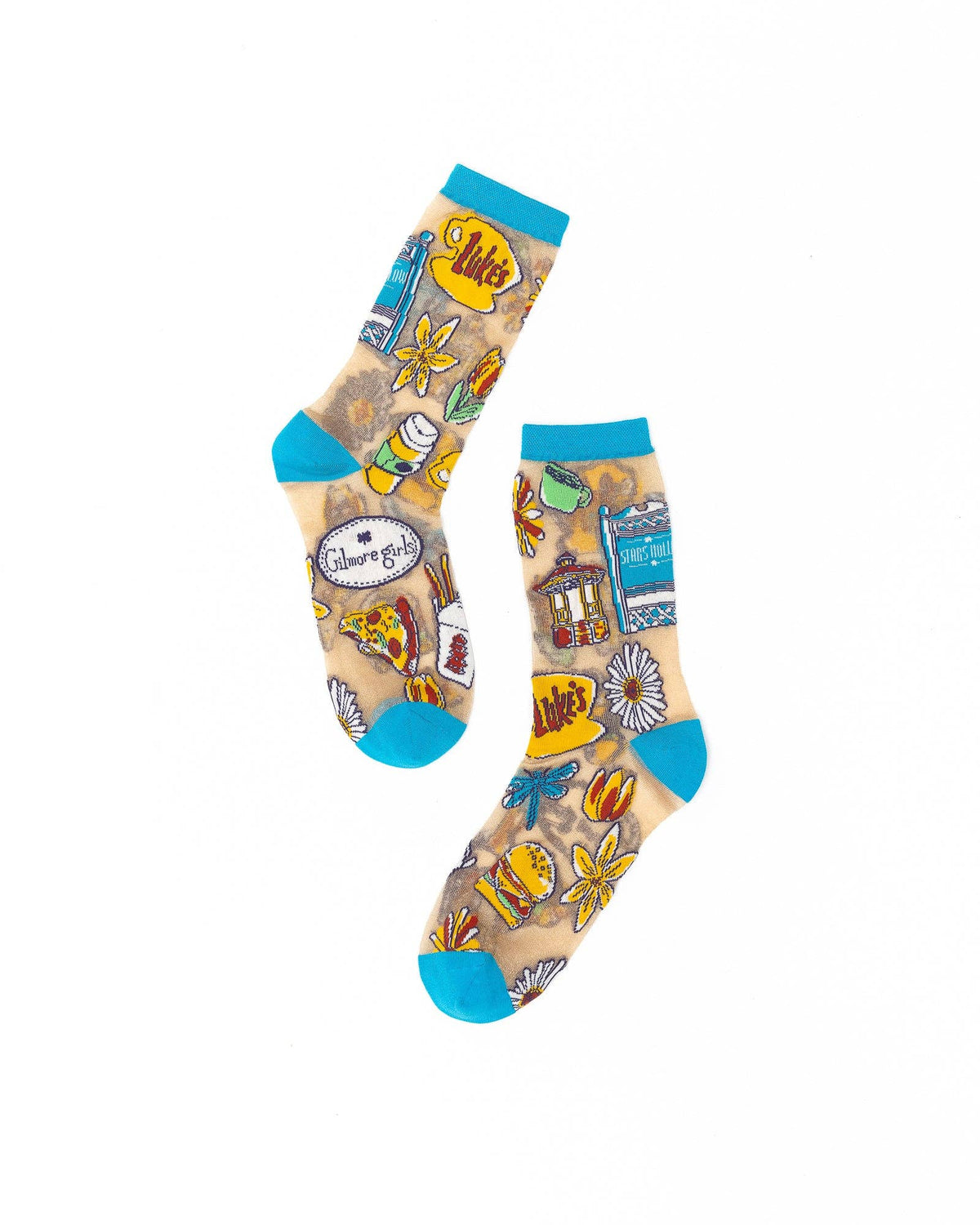 Gilmore Girls Stars Hollow Shimmer Sheer Crew Sock