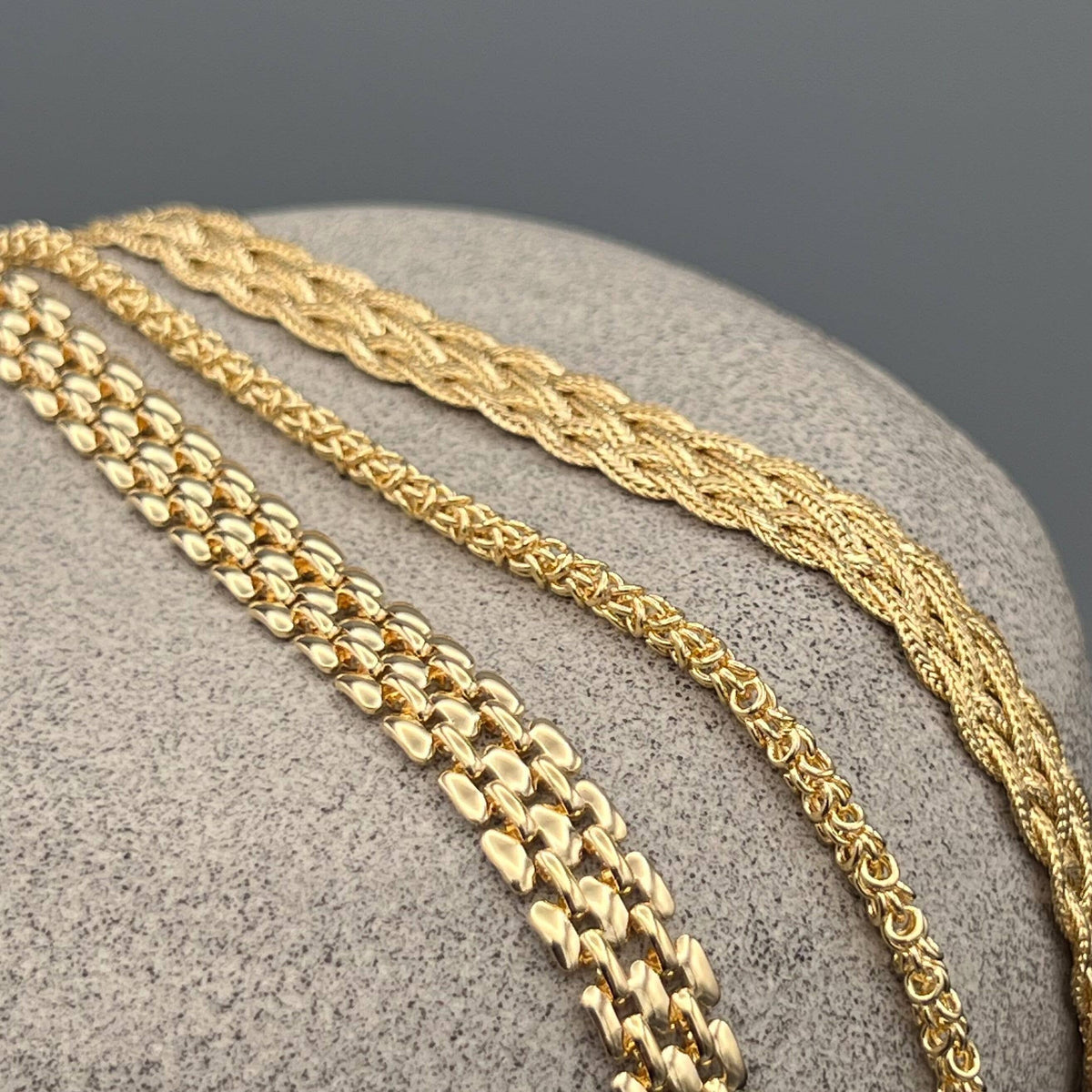 Gold Braided Herringbone Bracelet