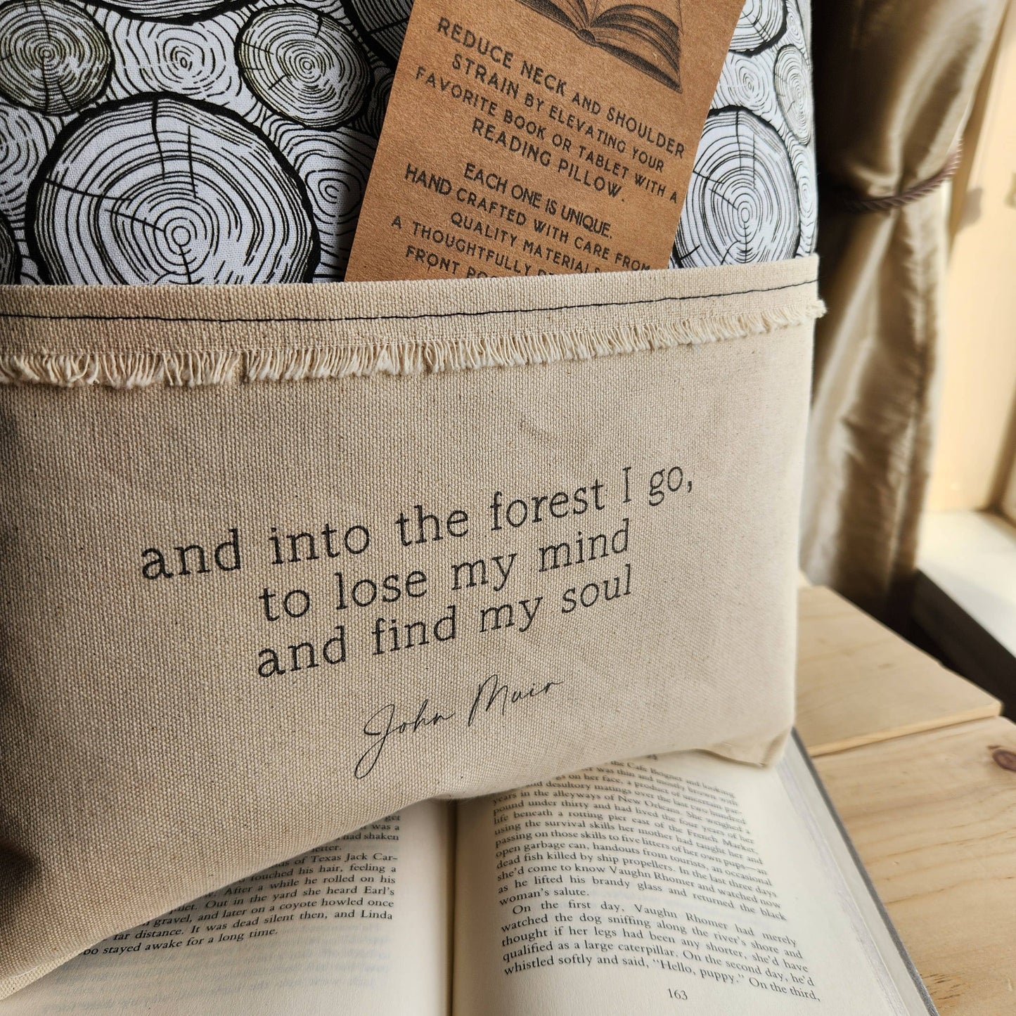 Into the forest... Muir, Reading Pillow, tree ring