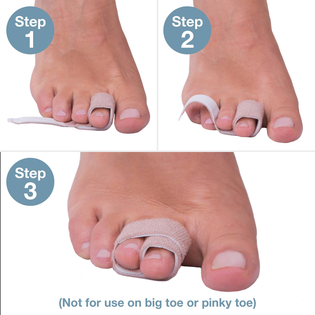 Reusable Fabric Toe Wraps for Broken or Hammertoes - 2 Pack
