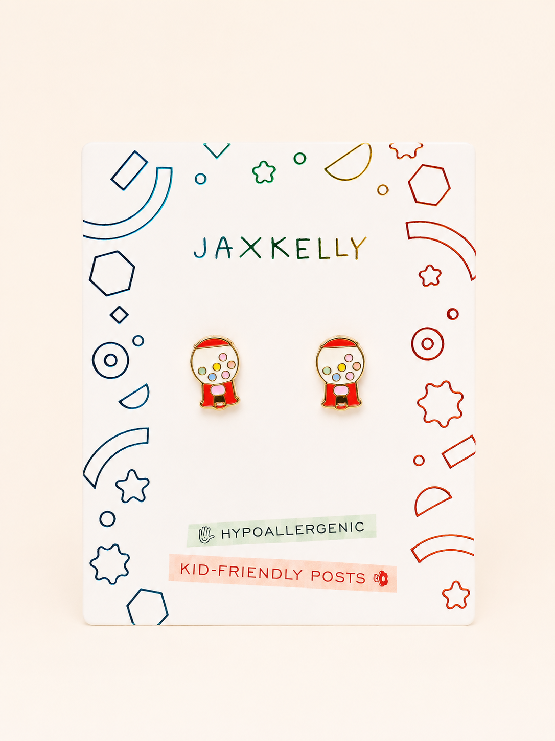 Gumball Enamel Flat Back Kids Earrings