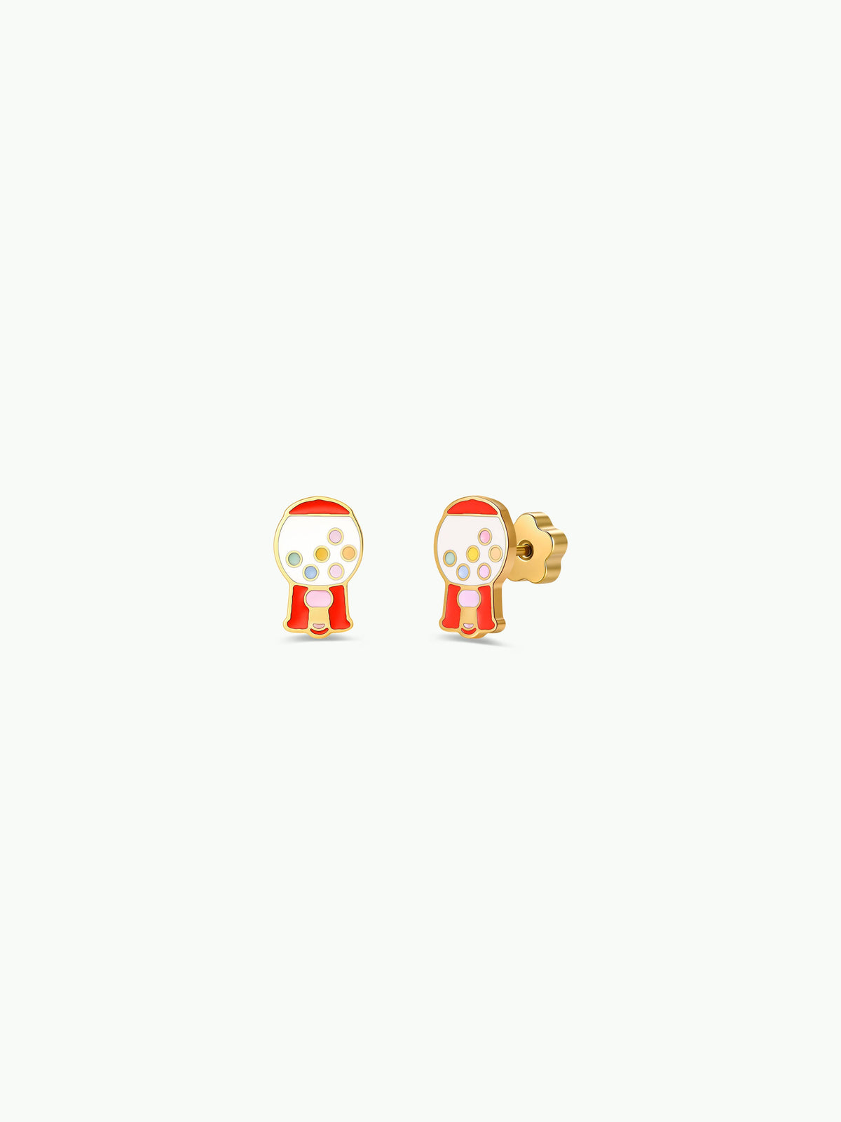 Gumball Enamel Flat Back Kids Earrings