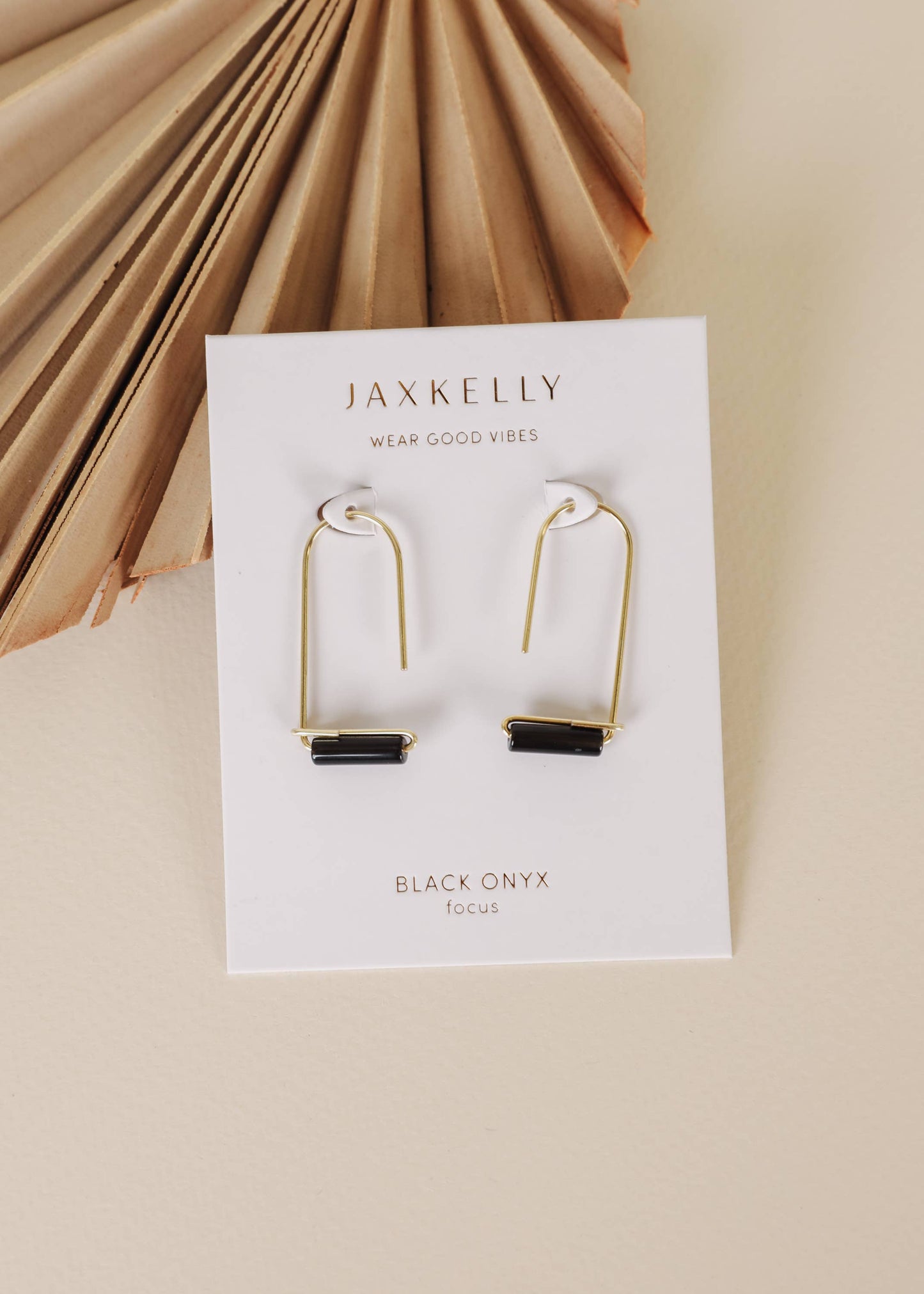 Drop - Black Onyx - Gold Earrings
