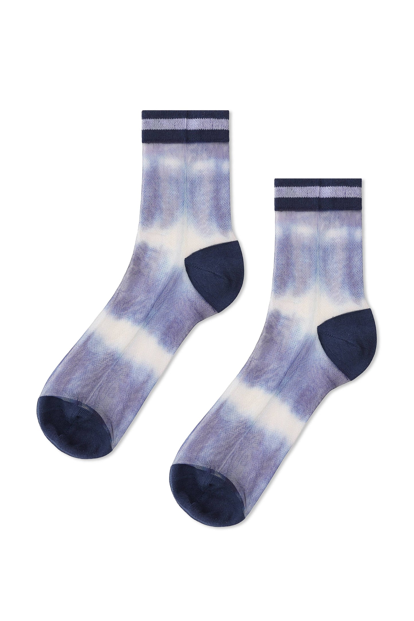 Lisse Tie Dye Sheer Ankle Sock: Marble