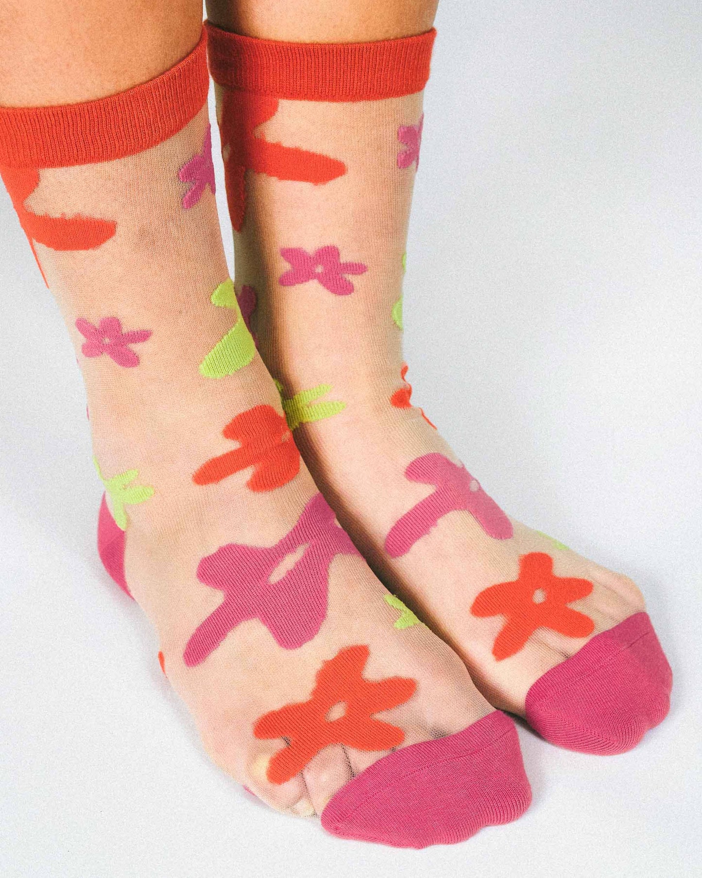 Flower Sheer Ankle Sock by Hannah Packer