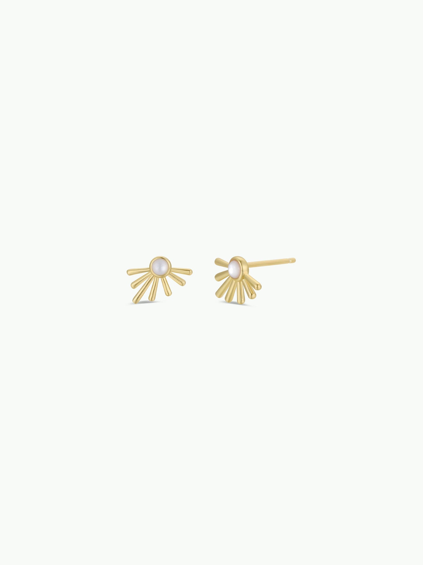 Sun Ray - Mother of Pearl - Gold Earrings