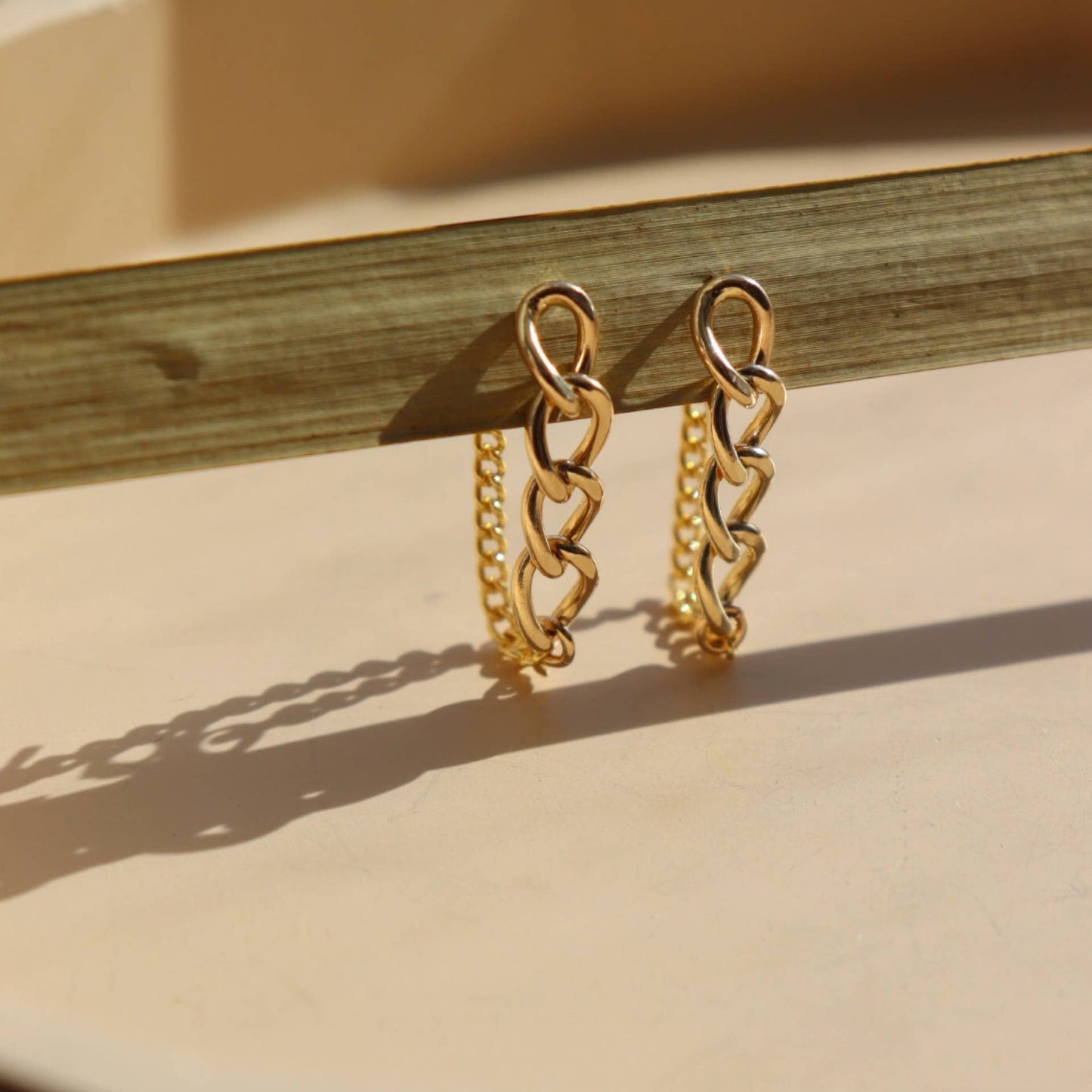 Alex Chain Stud Earrings in 14k Gold fill or Sterling Silver