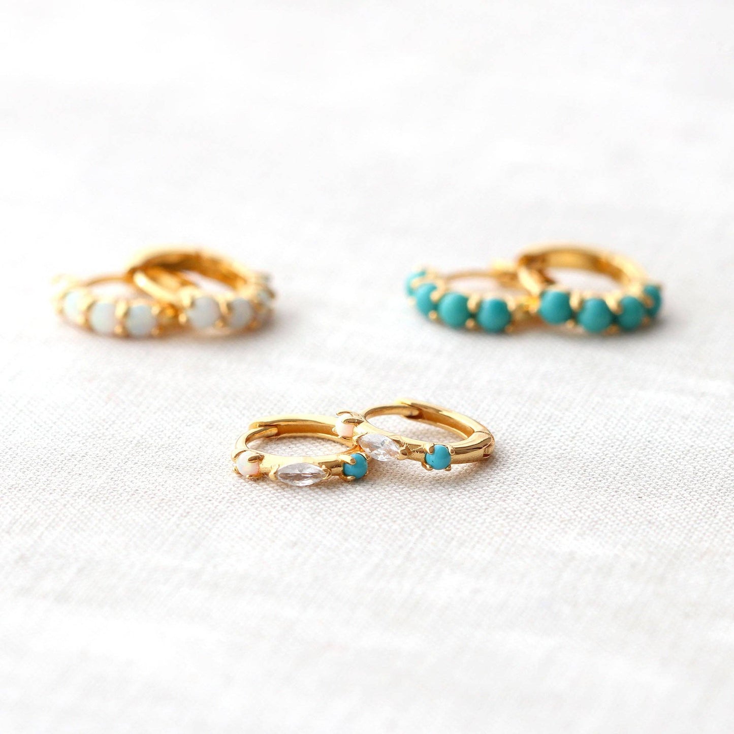 Seaside Spark Huggie Hoop Earrings