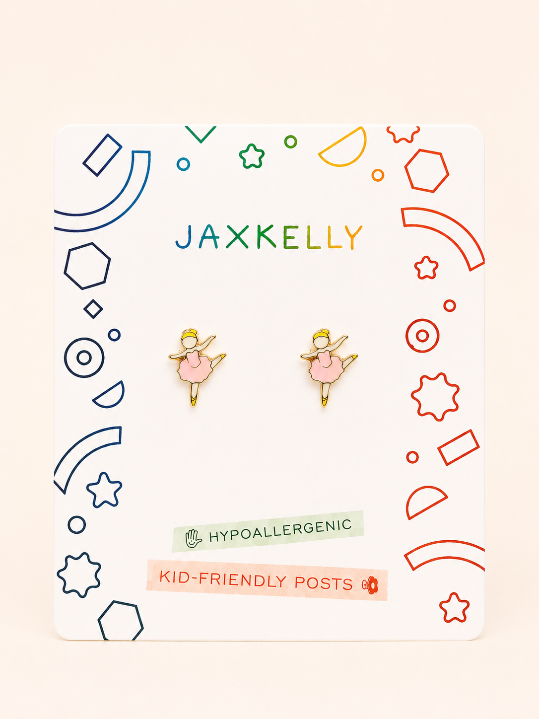 Ballerina Enamel Flat Back Kids Earrings