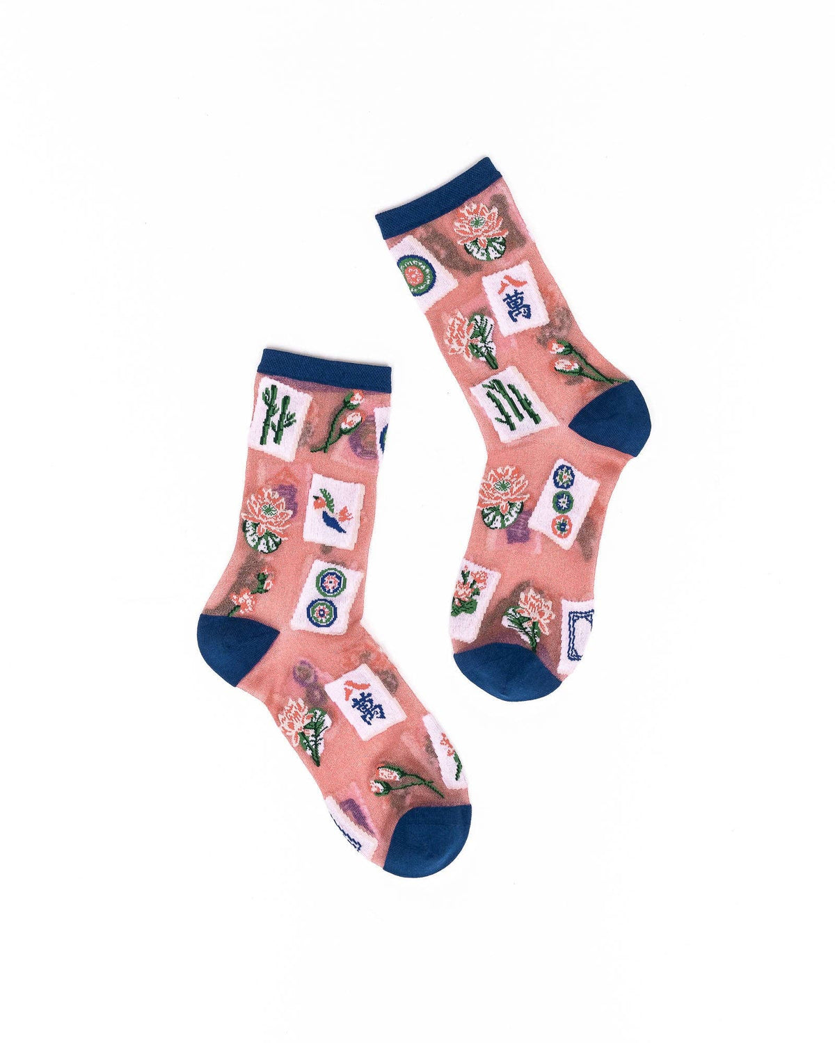 Mahjong Shimmer Sheer Crew Sock