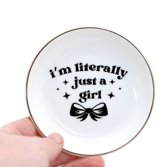 Literally Just a Girl Ring Dish,with 22K Gold, ring holder