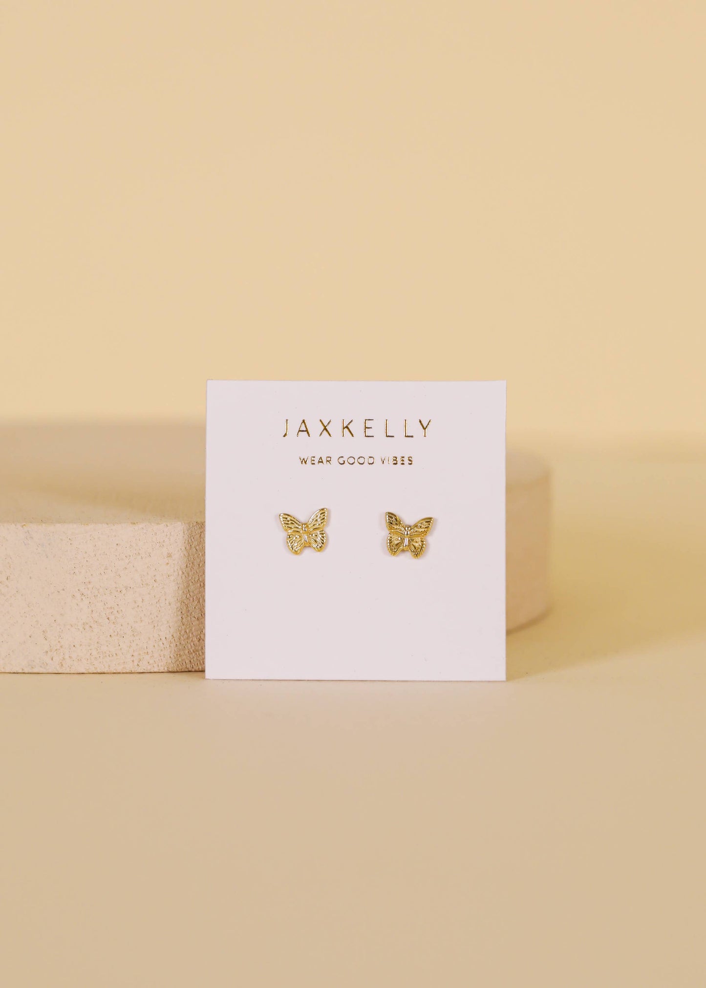 Gold Butterfly Stud Earrings
