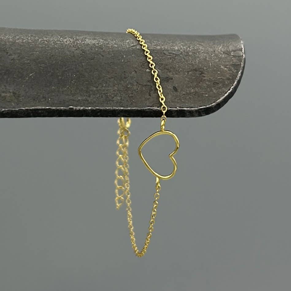 Simple Open Heart Bracelet