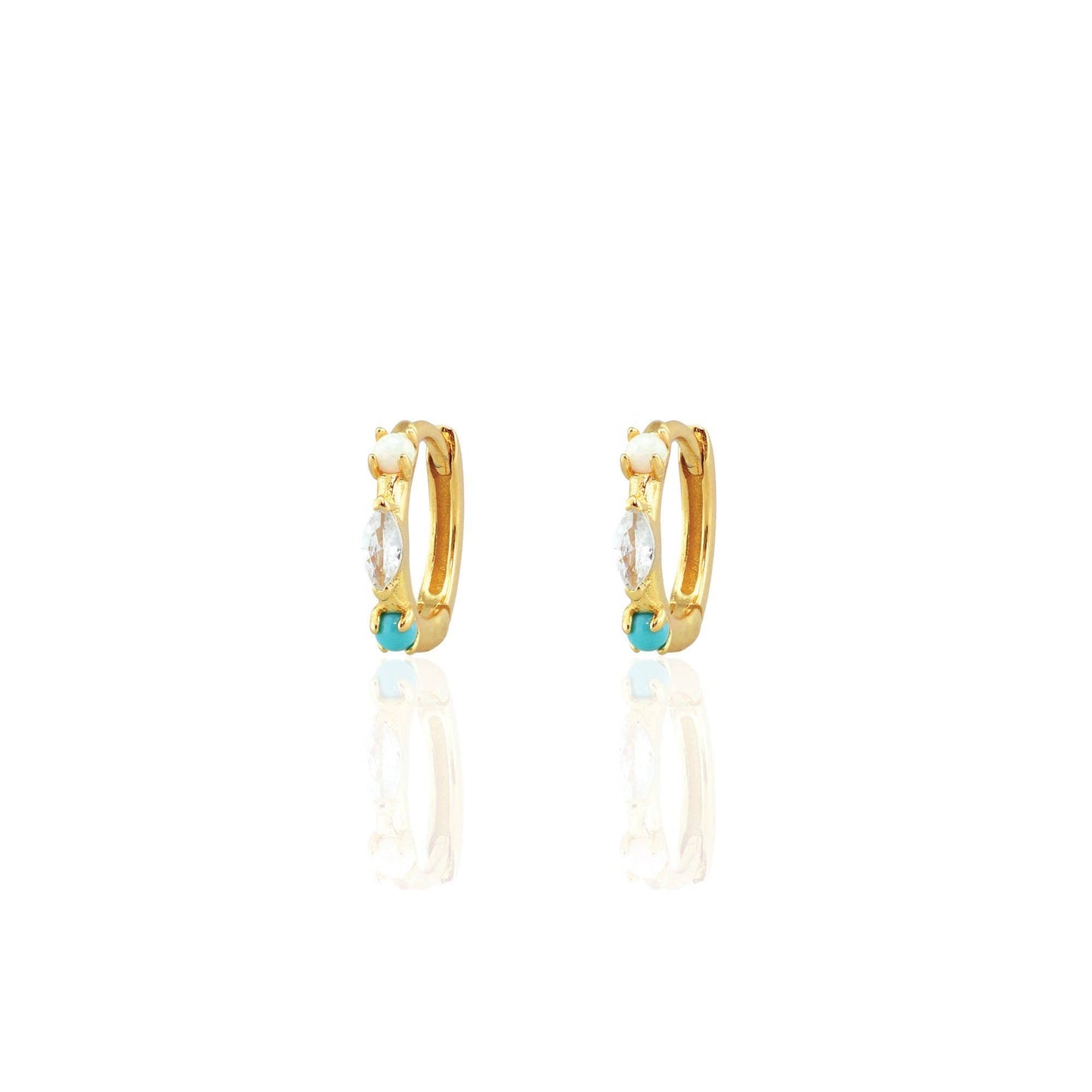 Seaside Spark Huggie Hoop Earrings