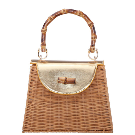 Handbag: CAPRI-NATURAL GOLD