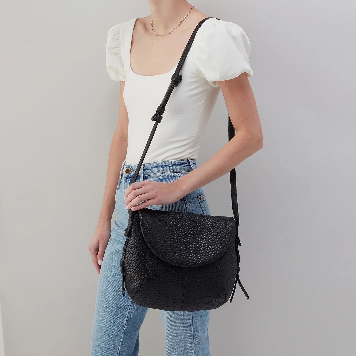 Bonita Messenger Crossbody - Bubble Pebbled Leather