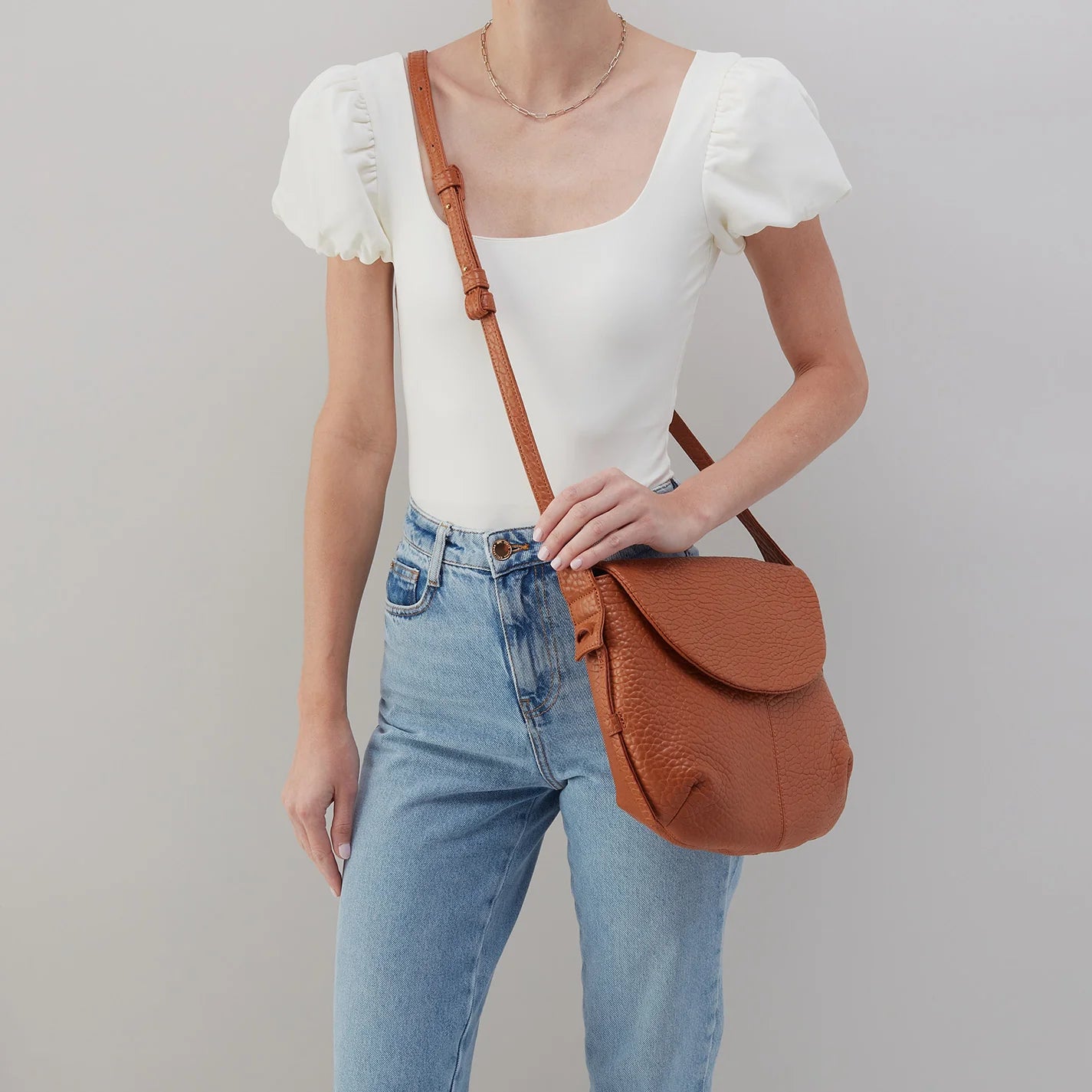 Bonita Messenger Crossbody - Bubble Pebbled Leather