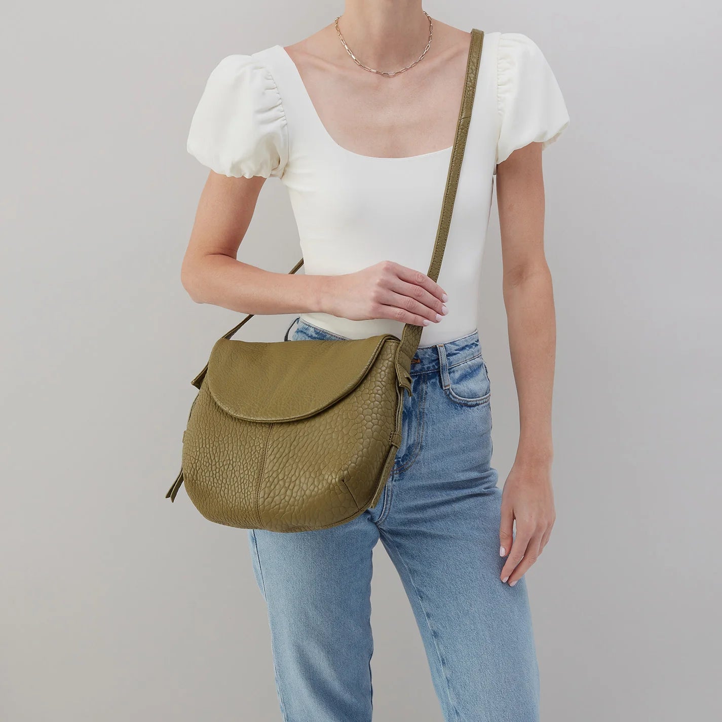 Bonita Messenger Crossbody - Bubble Pebbled Leather