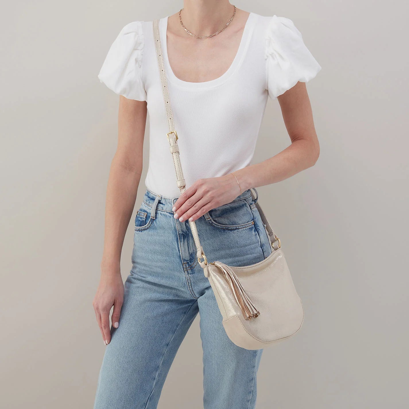 Lexi Crossbody in Metallic Leather