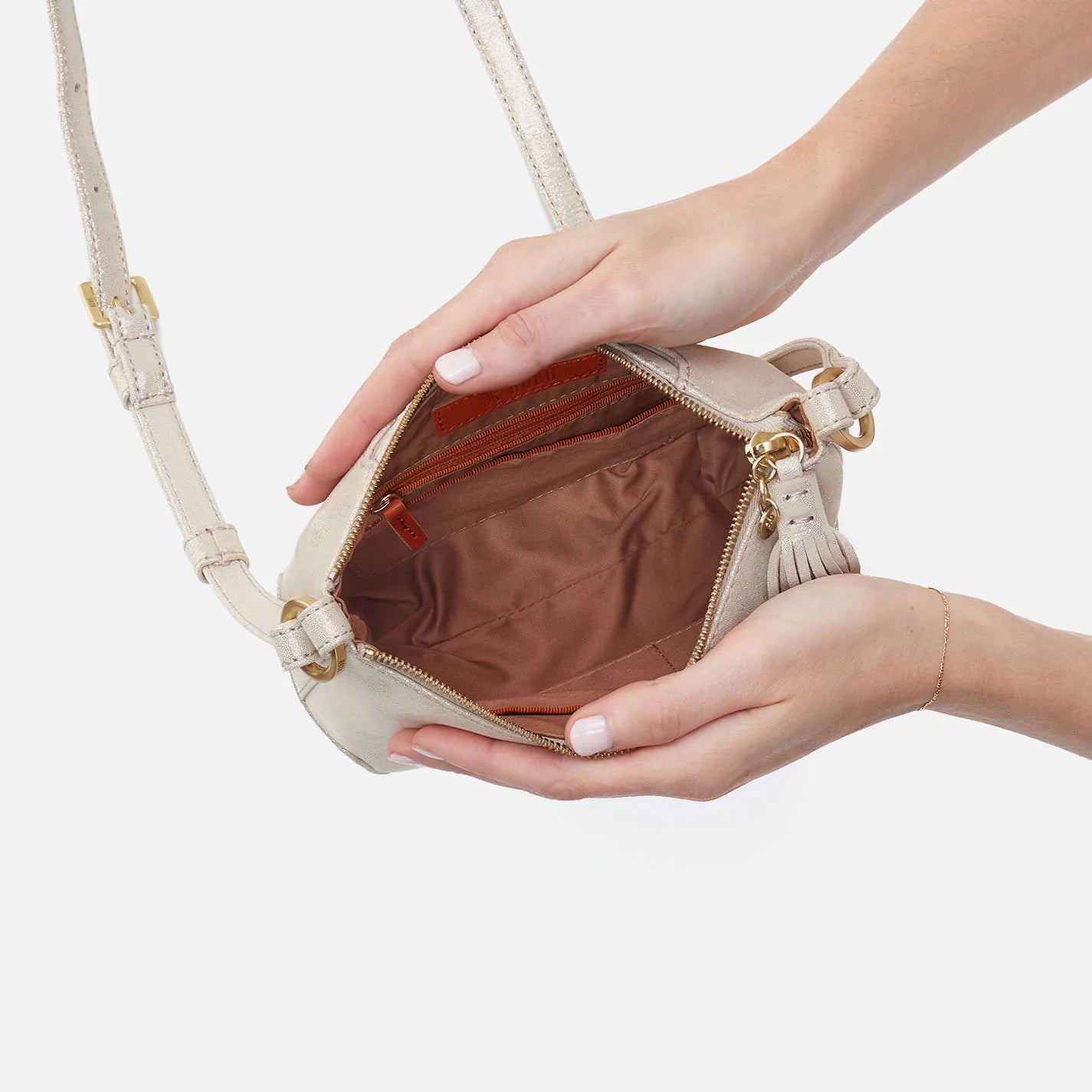 Lexi Crossbody in Metallic Leather
