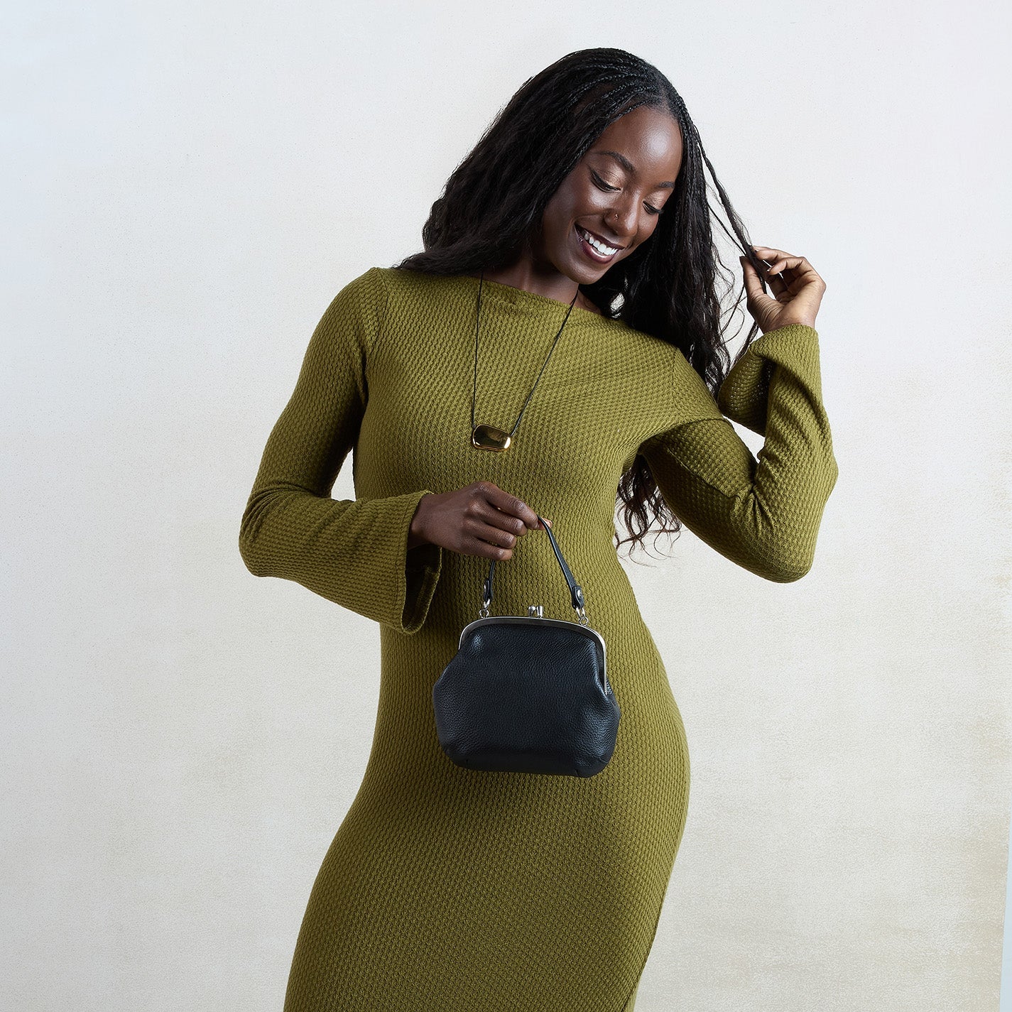 Alba Frame Crossbody in Pebbled Leather