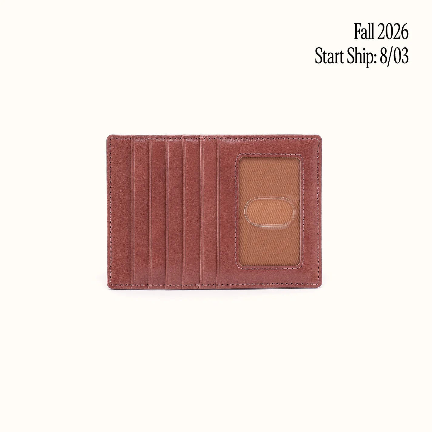 Euro Slide Card Case in Polished Leather
