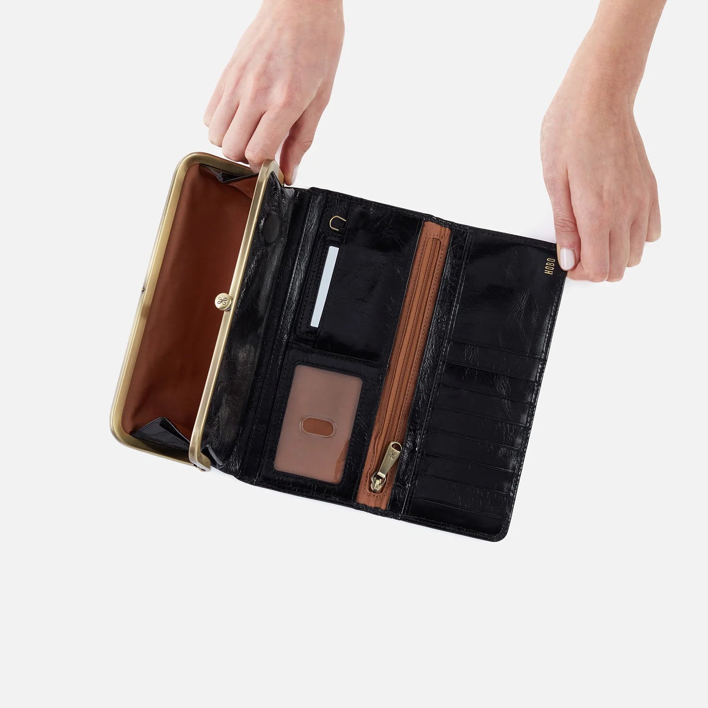 Rachel Continental Wallet in Polished Leather
