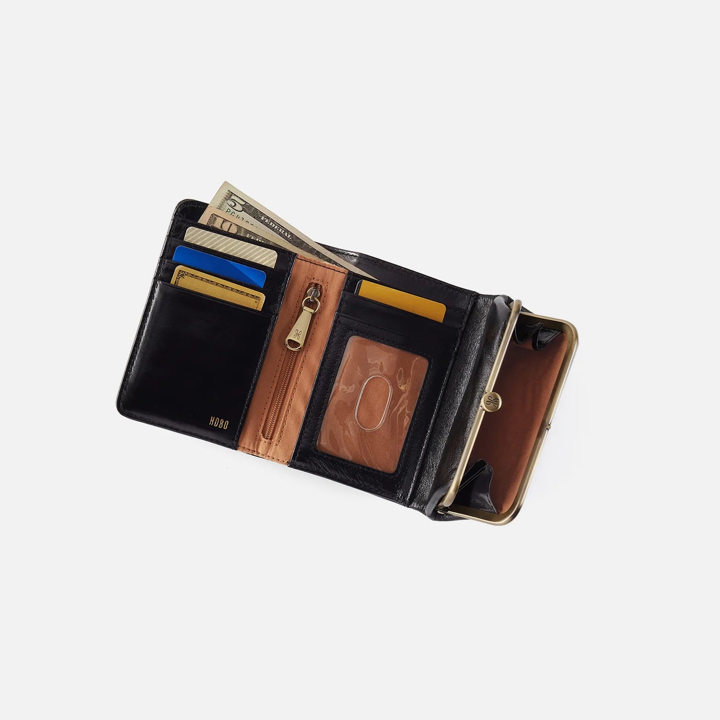 Robin Compact Wallet in Polished Leather