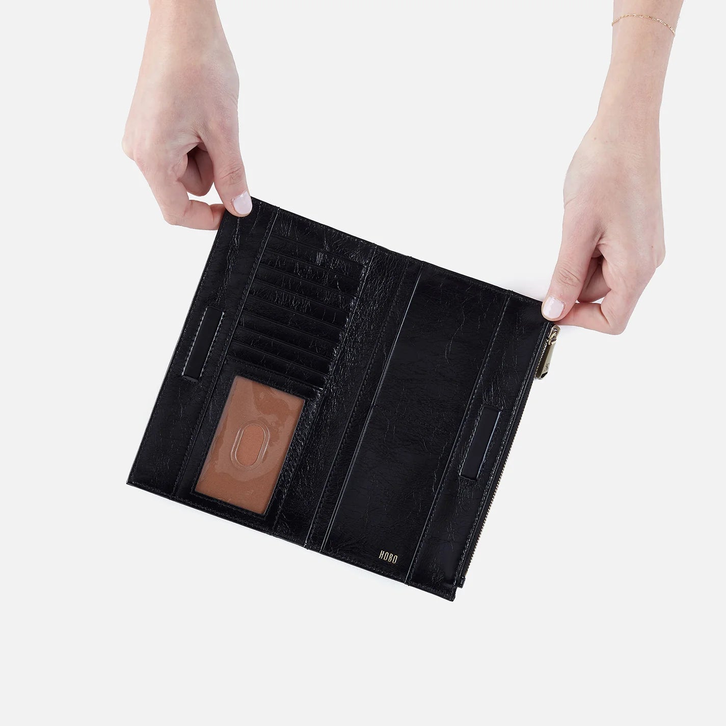 Jill Large Bifold Wallet in Polished Leather