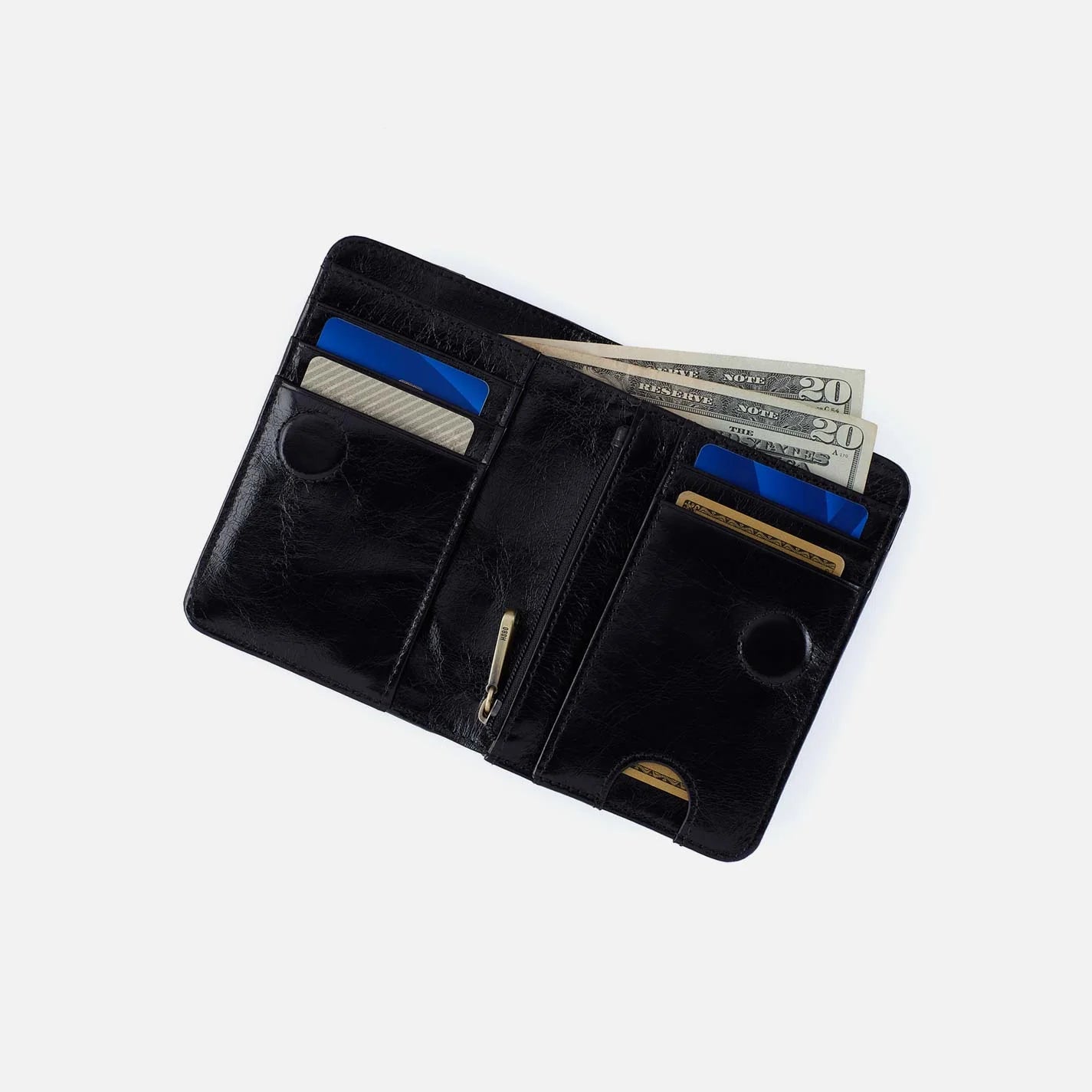 Jill Bifold Wallet in Polished Leather