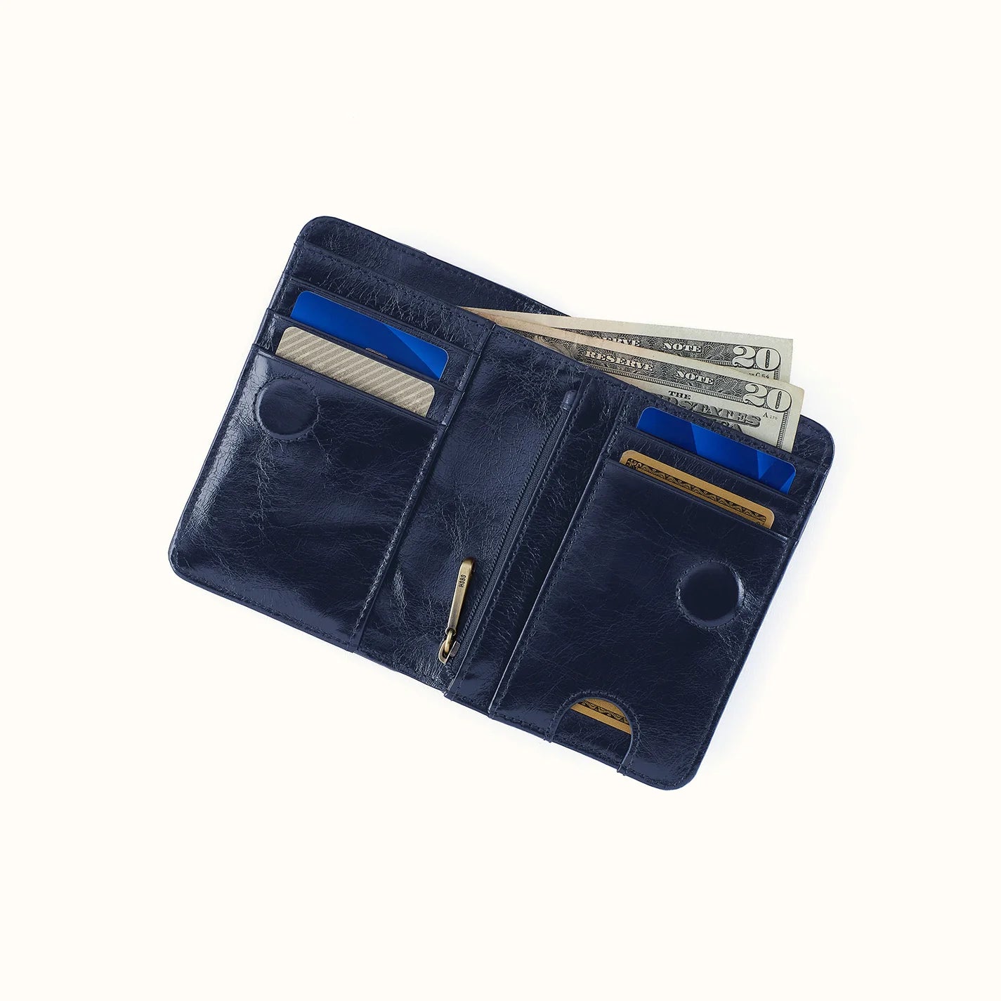 Jill Bifold Wallet in Polished Leather