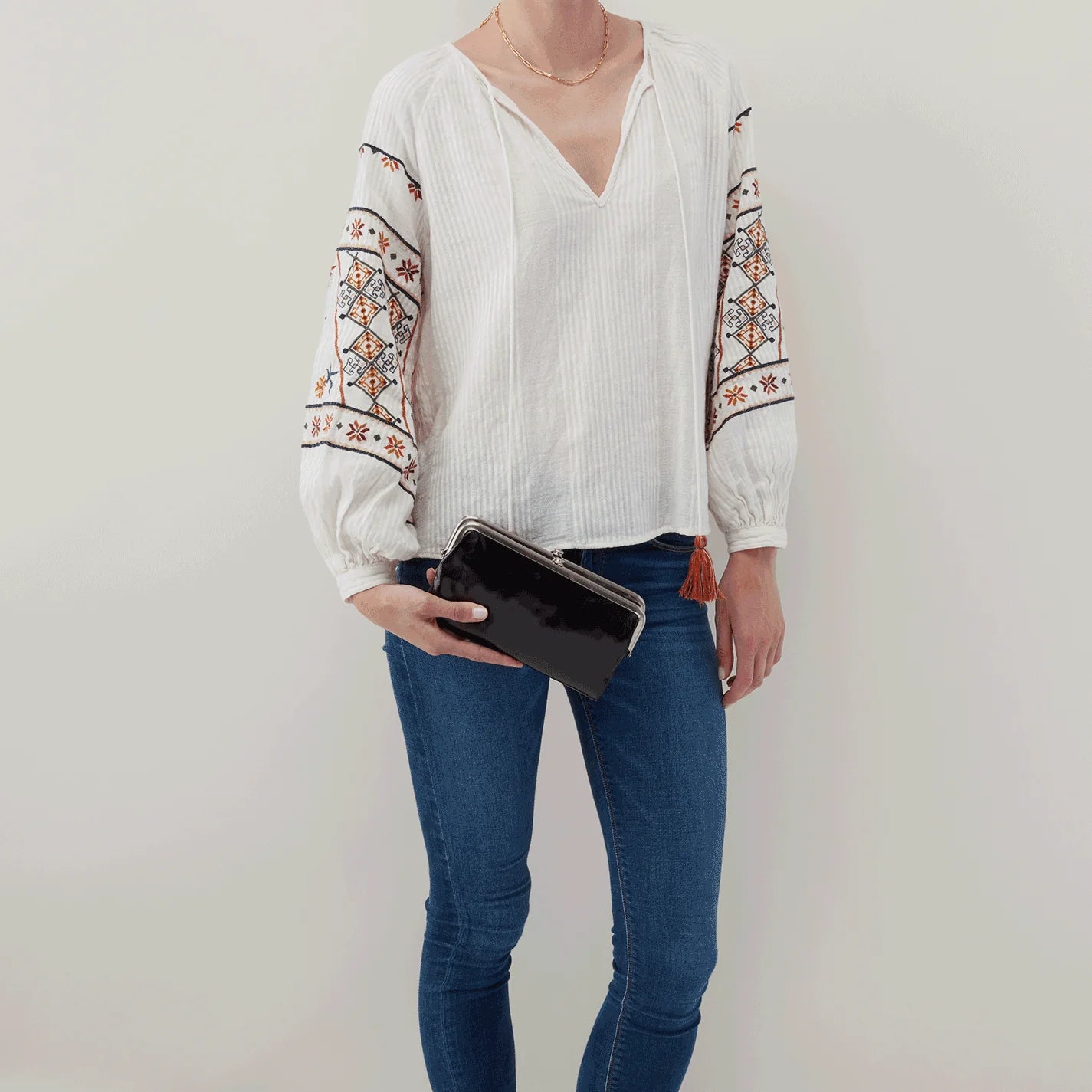 Lauren Clutch Wallet in Polished Leather