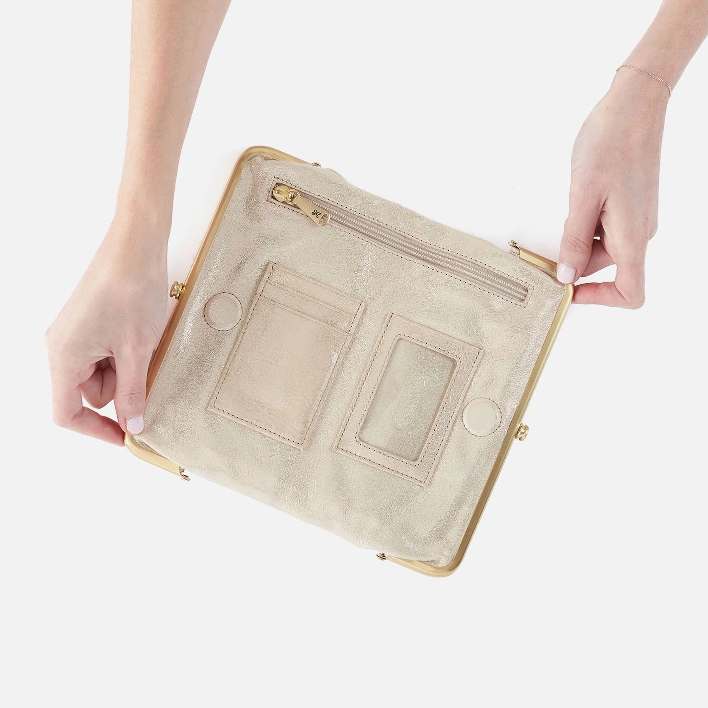 Lauren Clutch Wallet in Metallic Leather