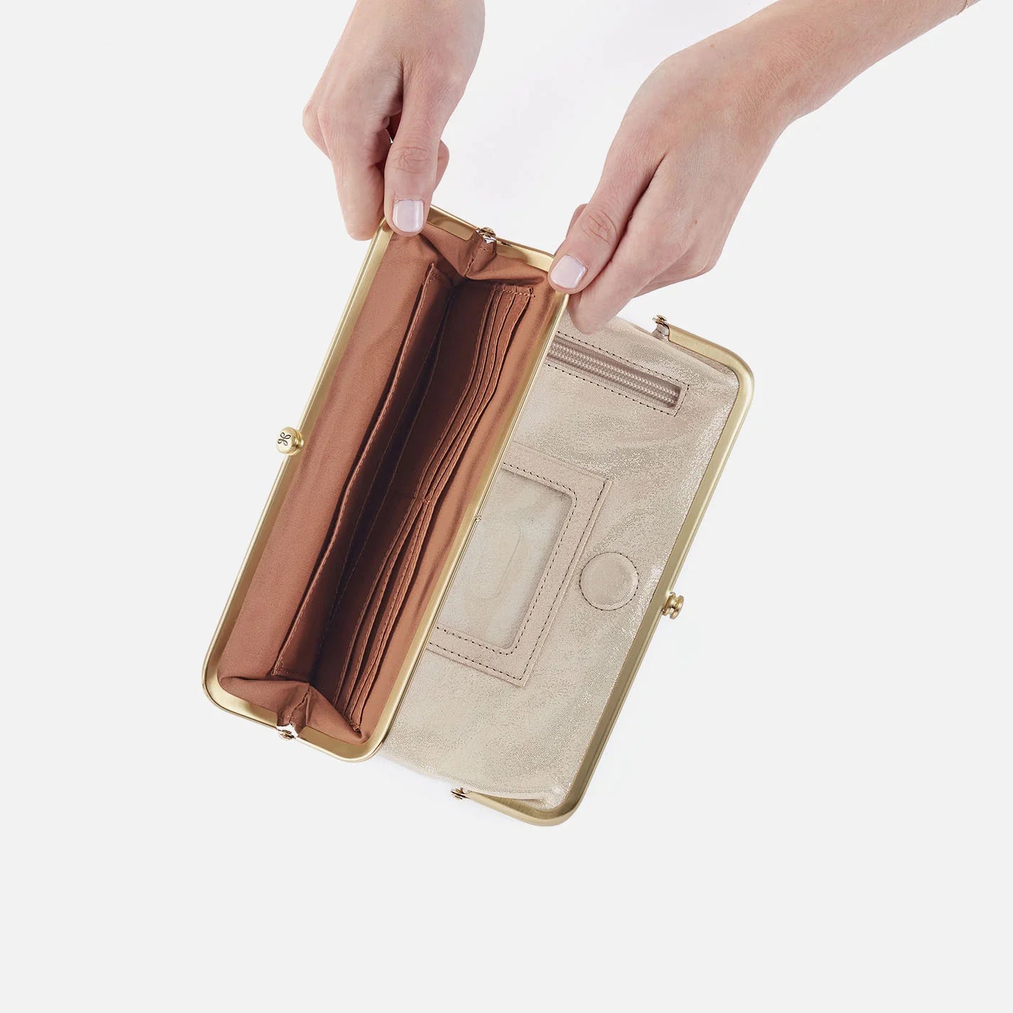 Lauren Clutch Wallet in Metallic Leather