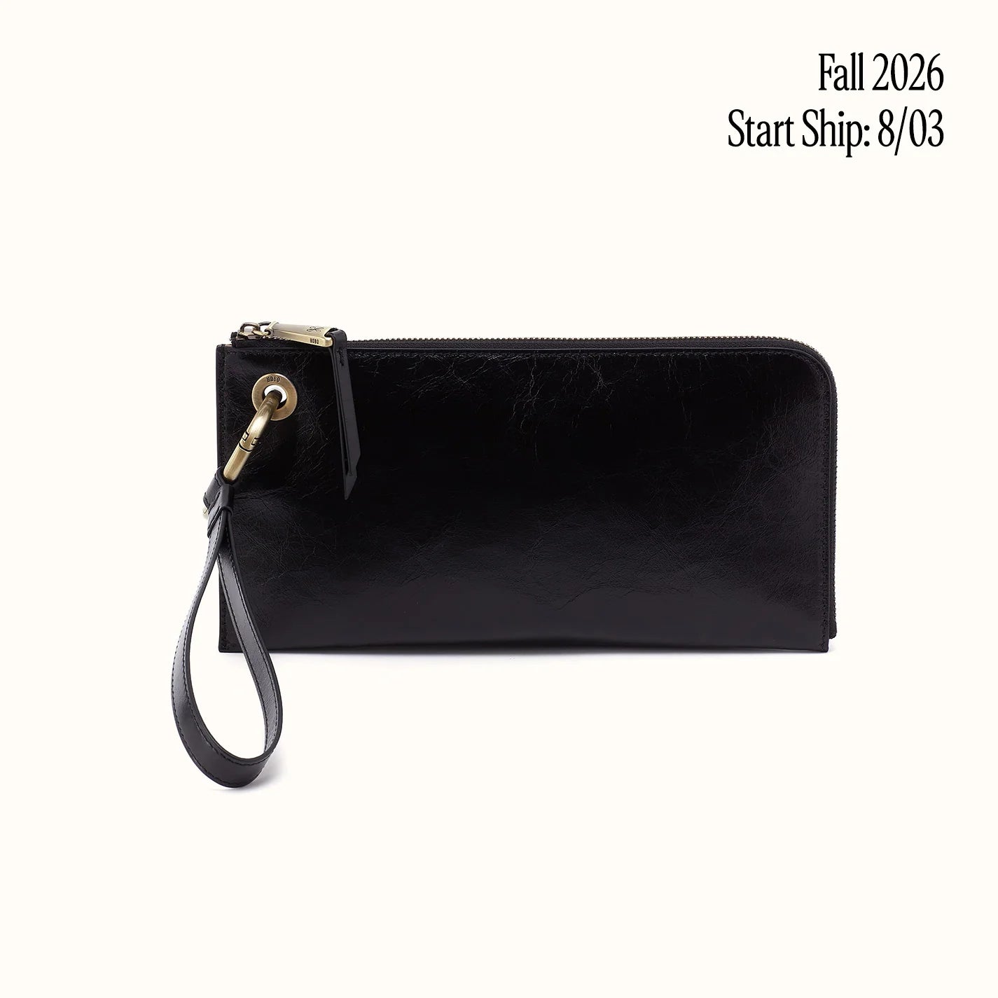 Jett Wristlet in Polished Leather