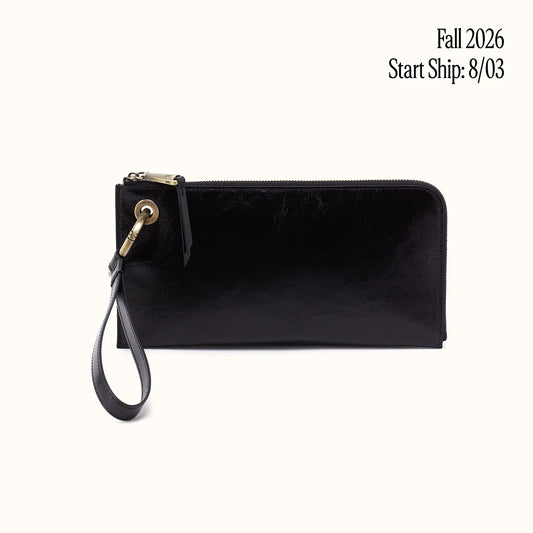 Jett Wristlet in Polished Leather