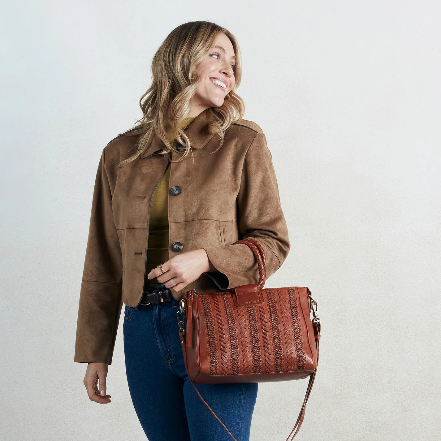 Sheila Medium Satchel in Washed Leather