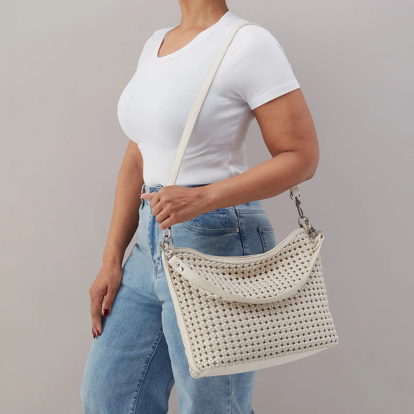 Pier Shoulder Bag in Woven Leather