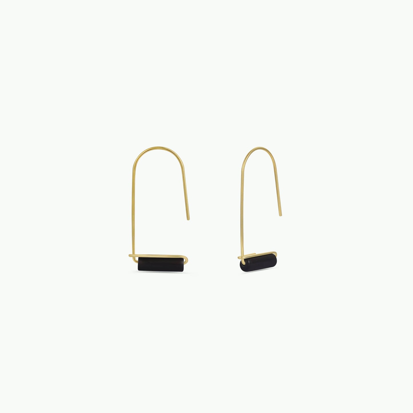 Drop - Black Onyx - Gold Earrings
