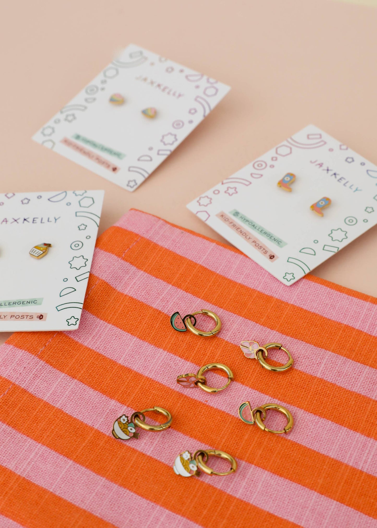 Boot Enamel Flat Back Kids Earrings