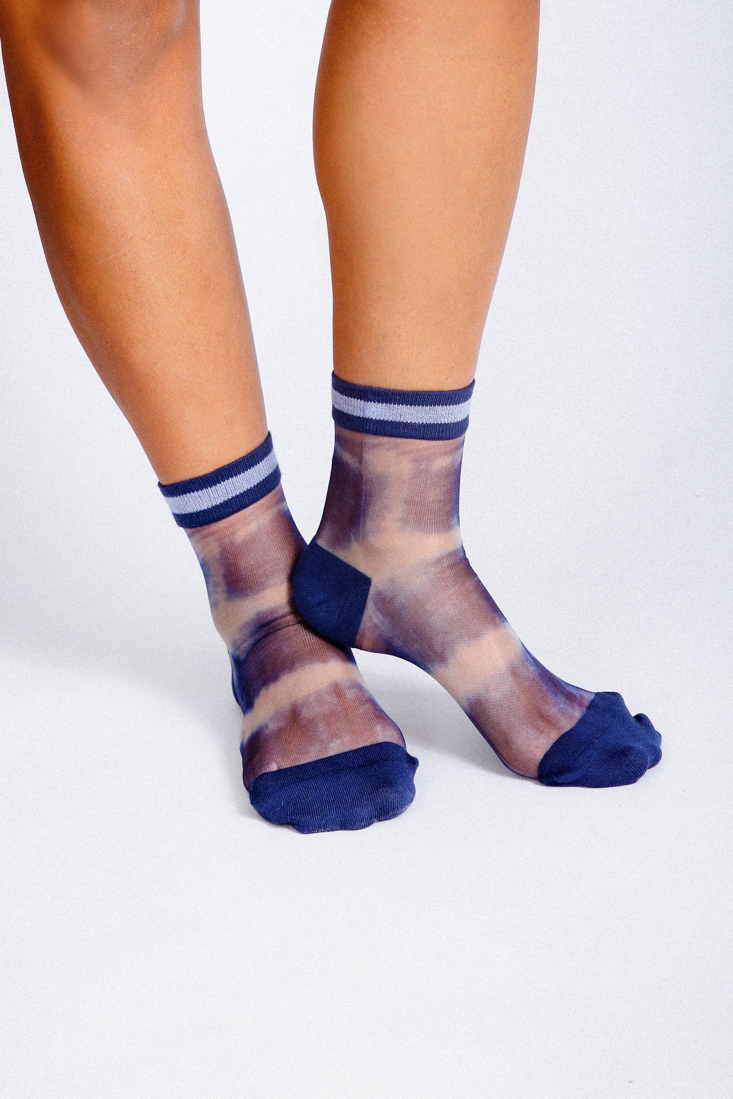 Lisse Tie Dye Sheer Ankle Sock: Marble