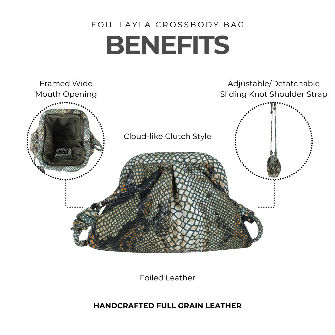 Foil Layla Leather Crossbody Bag