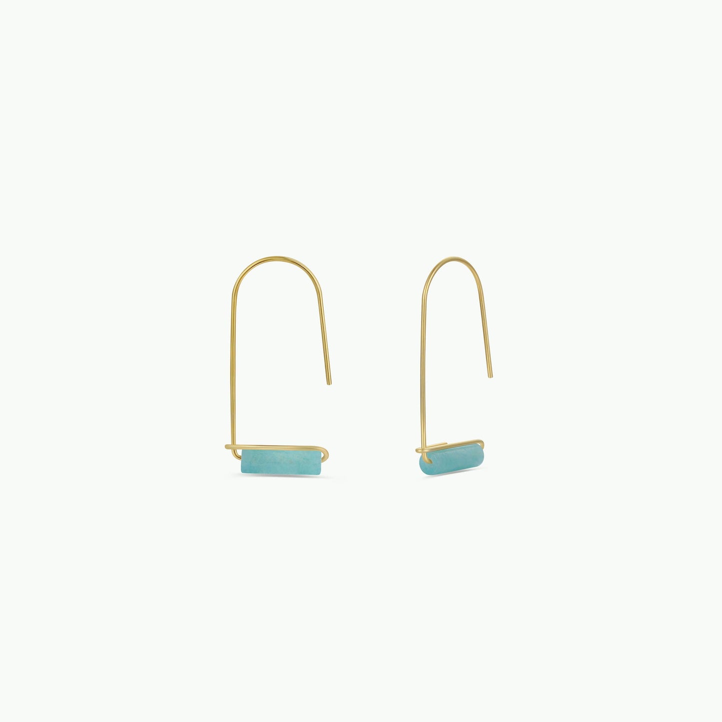 Drop - Amazonite - Gold Earrings