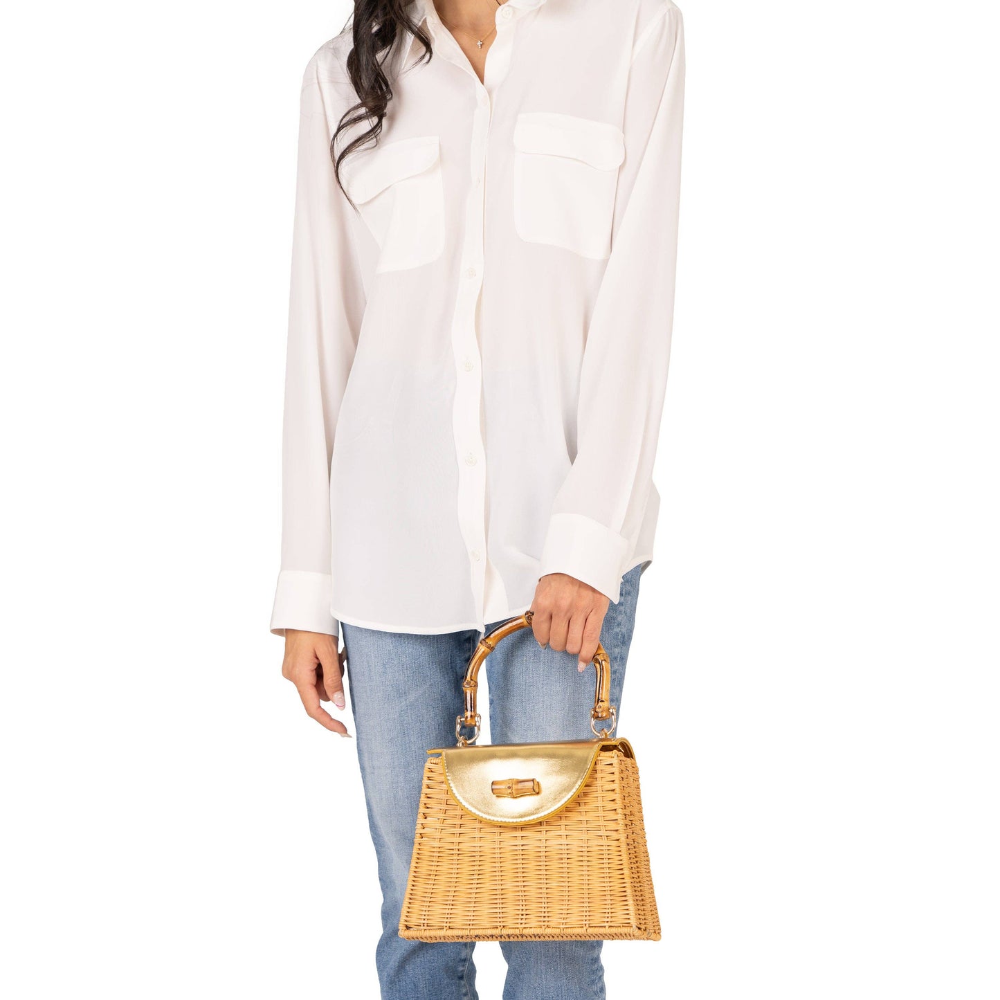Handbag: CAPRI-NATURAL GOLD